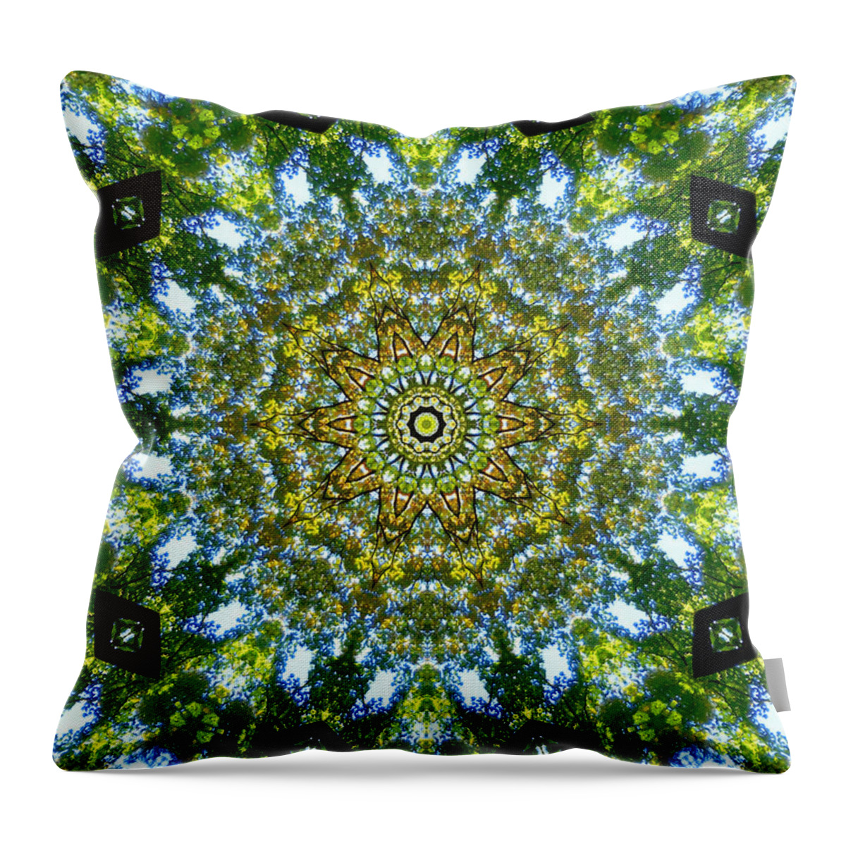 Flower Mandala Throw Pillow featuring the painting Flower mandala 31 by Jeelan Clark