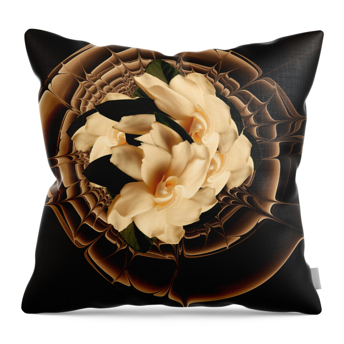 Flower Throw Pillow featuring the mixed media Flowers and Chocolate by Georgiana Romanovna