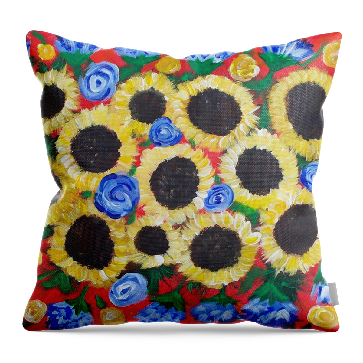 Flowers For Daddy Throw Pillow featuring the painting Flowers For Daddy by Seaux-N-Seau Soileau