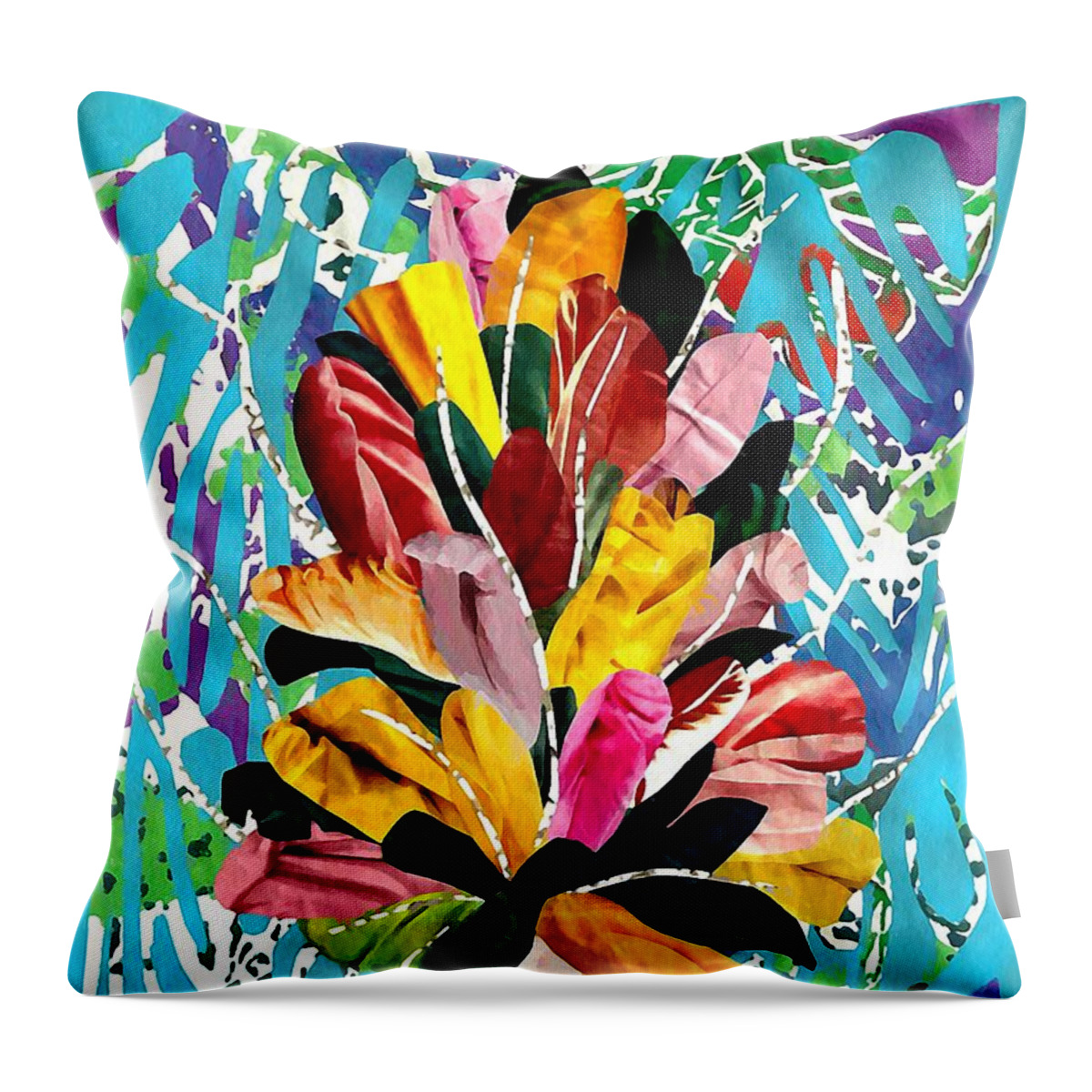 Floral Throw Pillow featuring the mixed media Flowers for My Mother by Sarah Loft