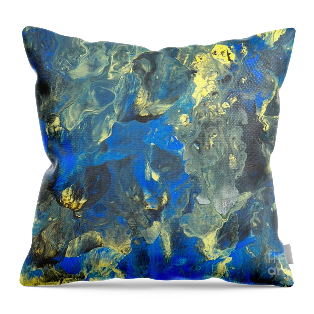 Abstract Throw Pillow featuring the painting Flowers in the Sky by Corinne Elizabeth Cowherd