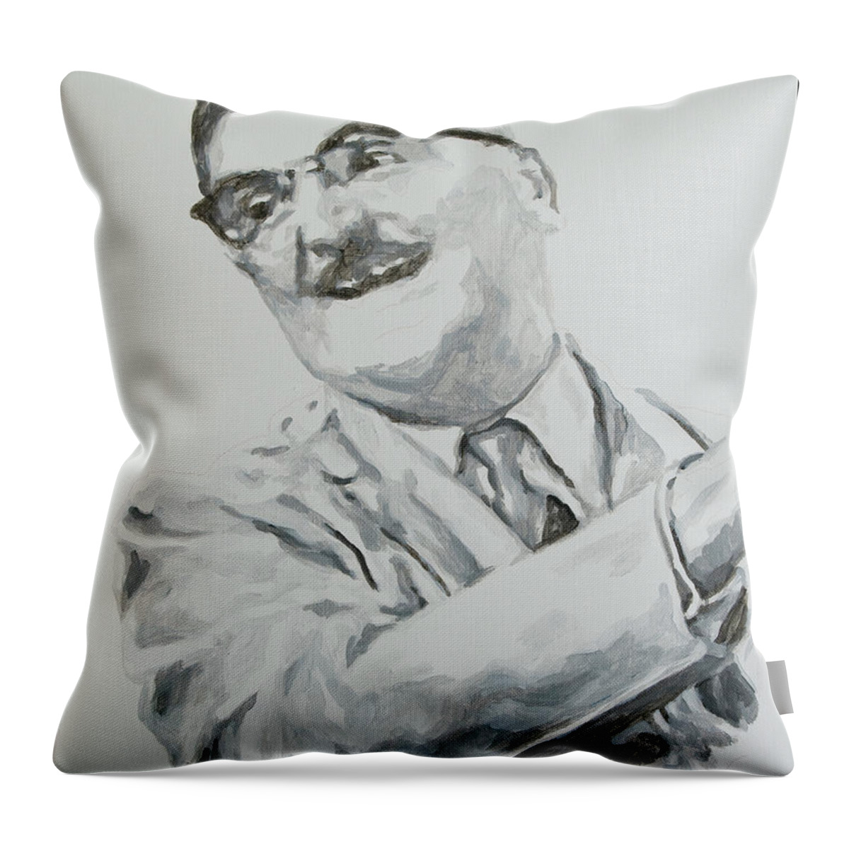 Andy Griffith Show Throw Pillow featuring the painting Floyd the barber by Tommy Midyette