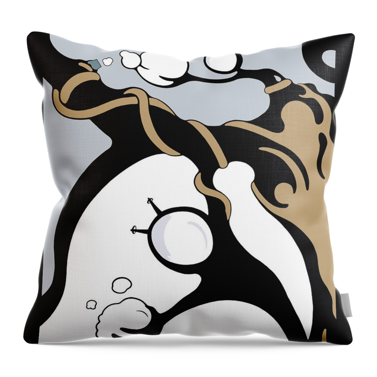 News Throw Pillow featuring the drawing Fluff Flingers by Craig Tilley