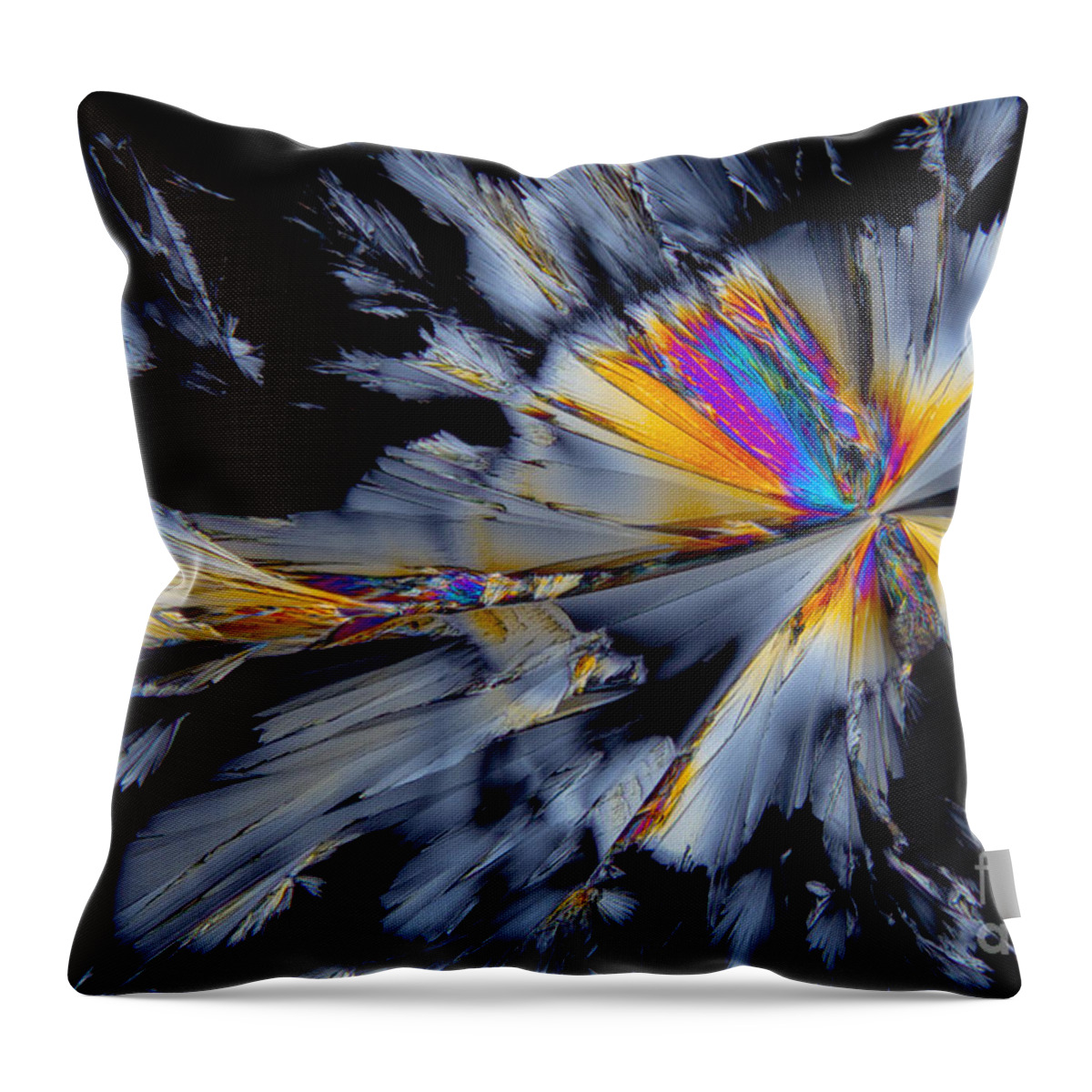 Alcohol Dependence Throw Pillow featuring the photograph Fluoxetine Hydrochloride, Polarized Lm by Antonio Romero