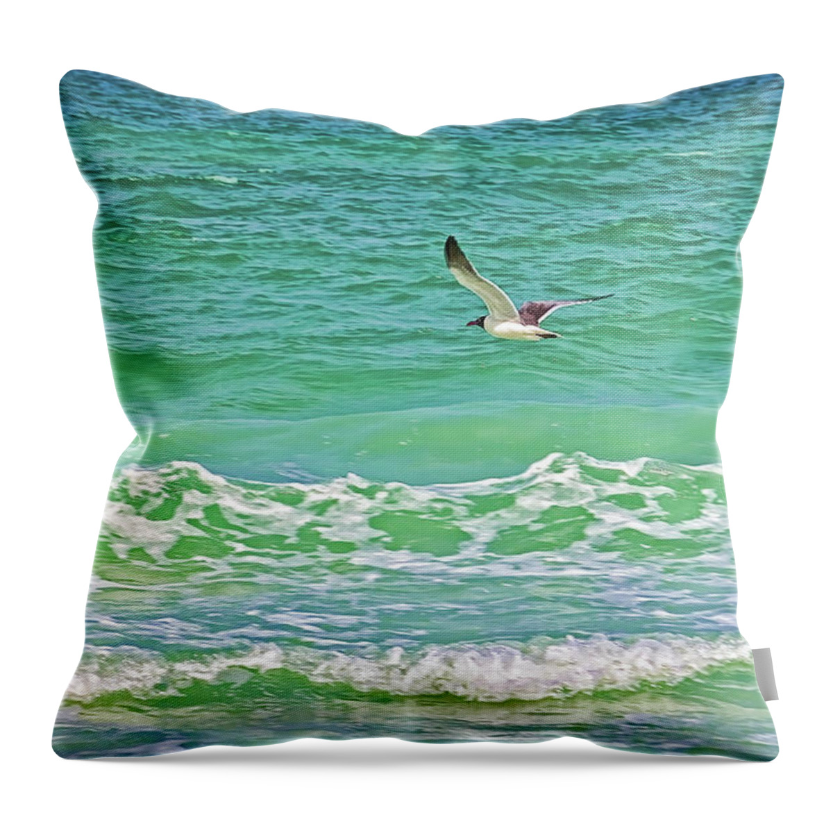 Gulf Of Mexico Throw Pillow featuring the photograph Flying Solo by HH Photography of Florida
