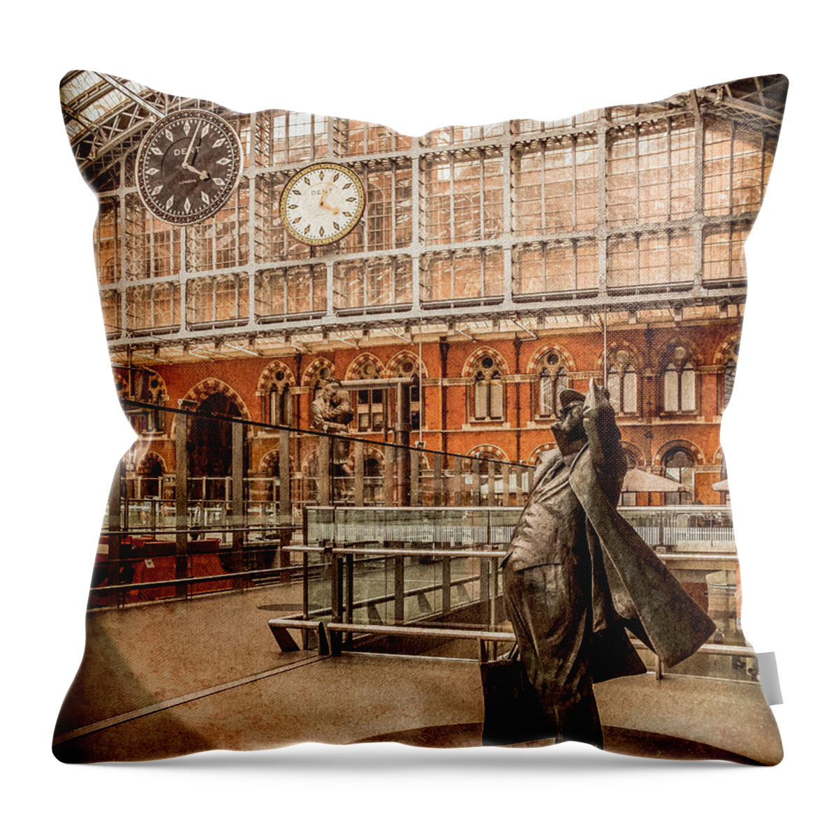 Art Throw Pillow featuring the photograph London, England - Flying Time by Mark Forte