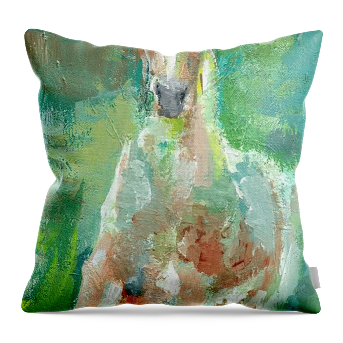 Horse Throw Pillow featuring the painting Foal With Shades of Green by Frances Marino