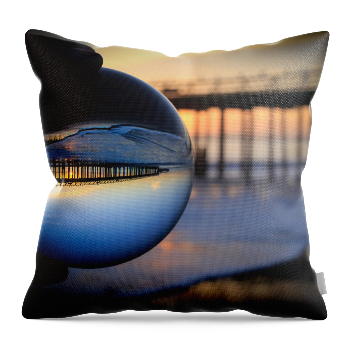 Capitola Throw Pillow featuring the photograph Foamy Ball by Lora Lee Chapman