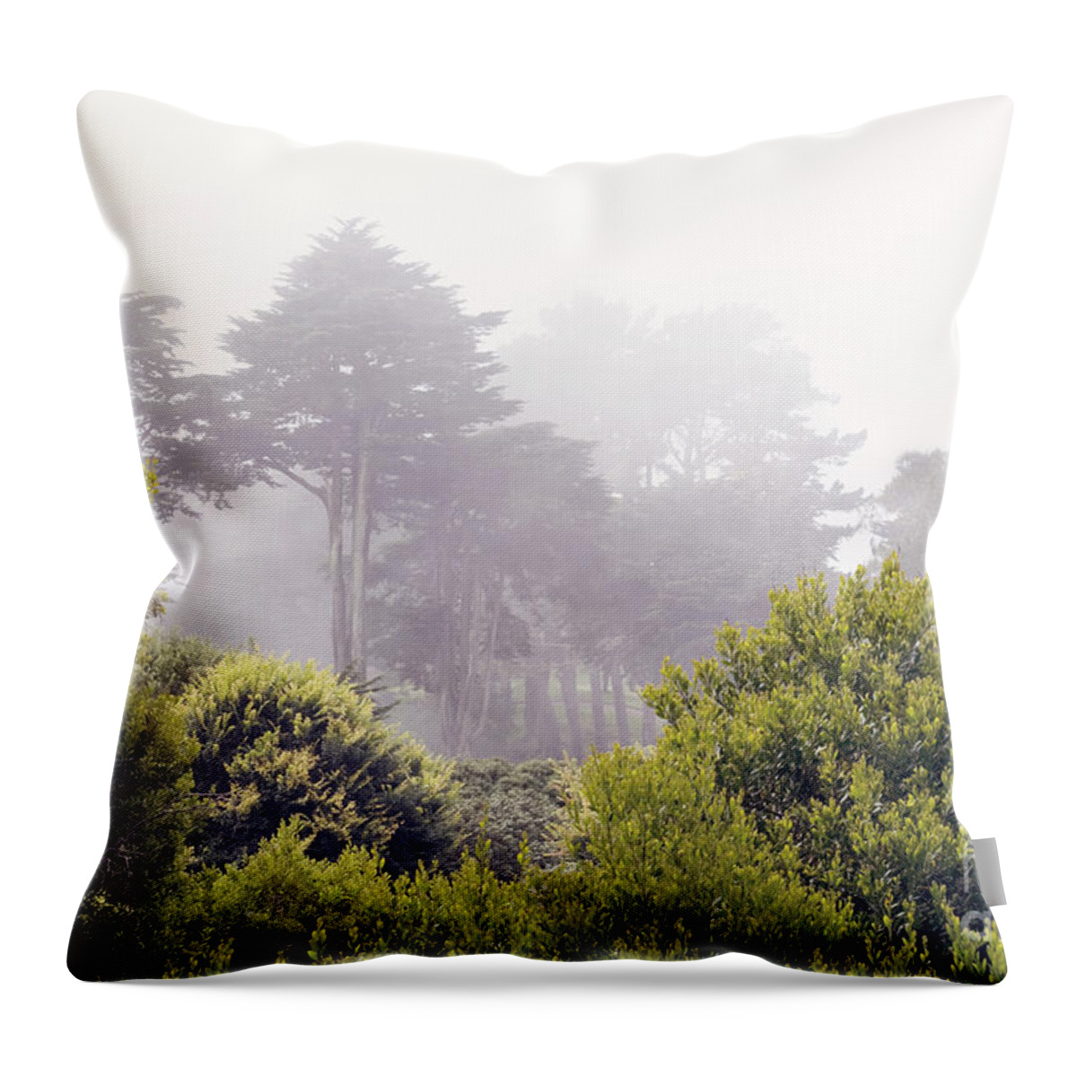 Fog Throw Pillow featuring the photograph Fog at lands end by Cindy Garber Iverson