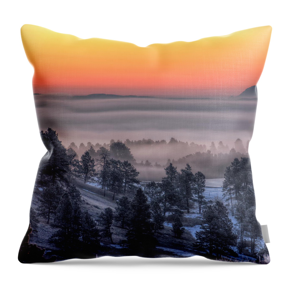 Fog Throw Pillow featuring the photograph Foggy Dawn by Fiskr Larsen