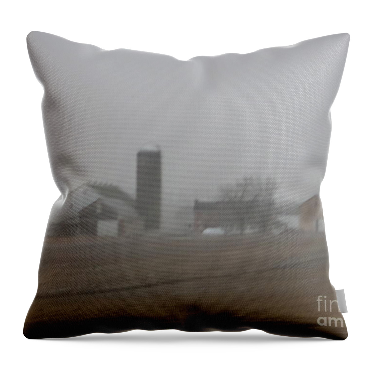 Amish Throw Pillow featuring the photograph Foggy Evening by Christine Clark