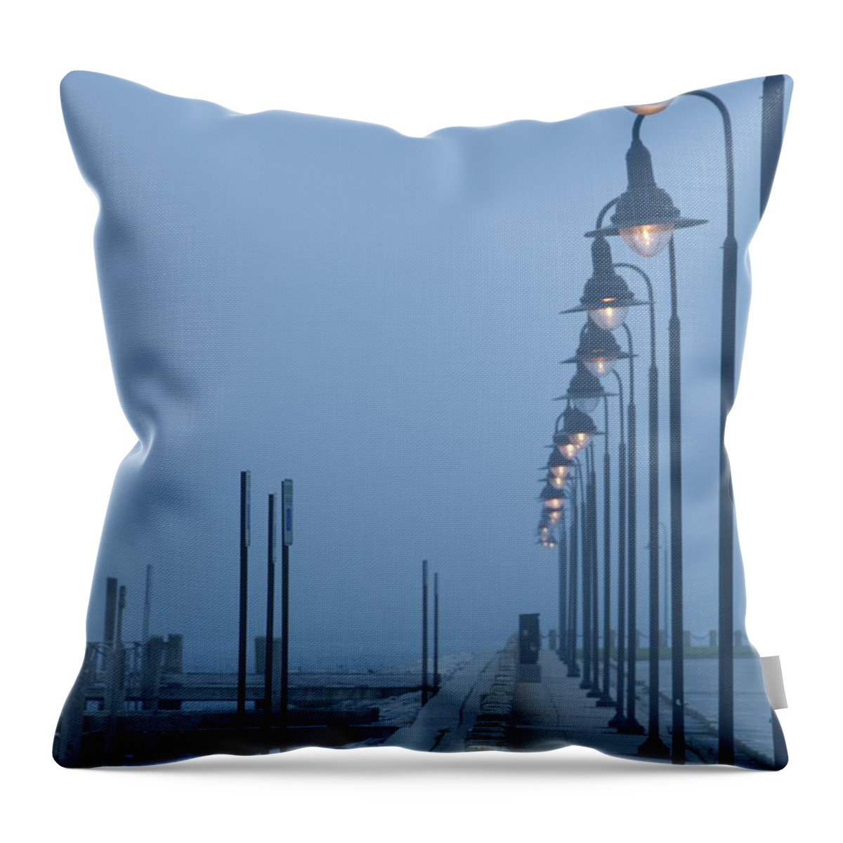 Fog Throw Pillow featuring the photograph Foggy Evening by Steven Natanson