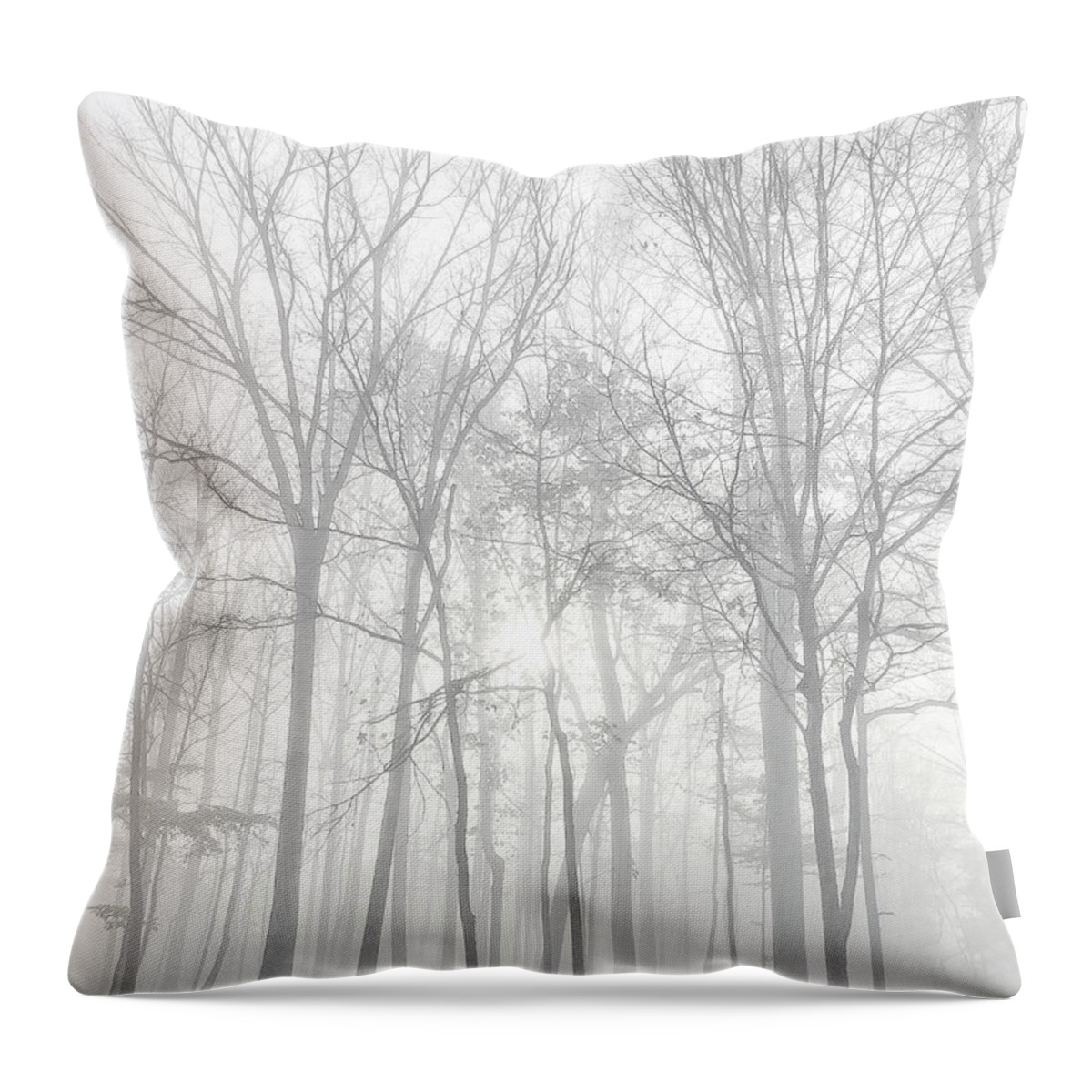 Fog Throw Pillow featuring the photograph Foggy Trees by Karen Smale