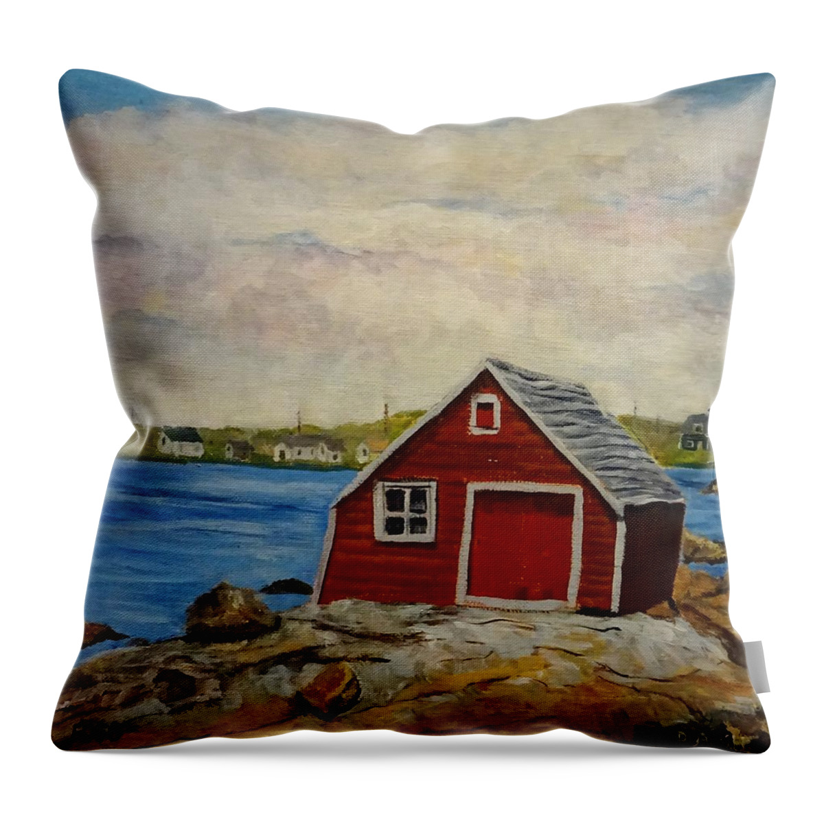 Fogo Throw Pillow featuring the painting Fogo by Diane Arlitt