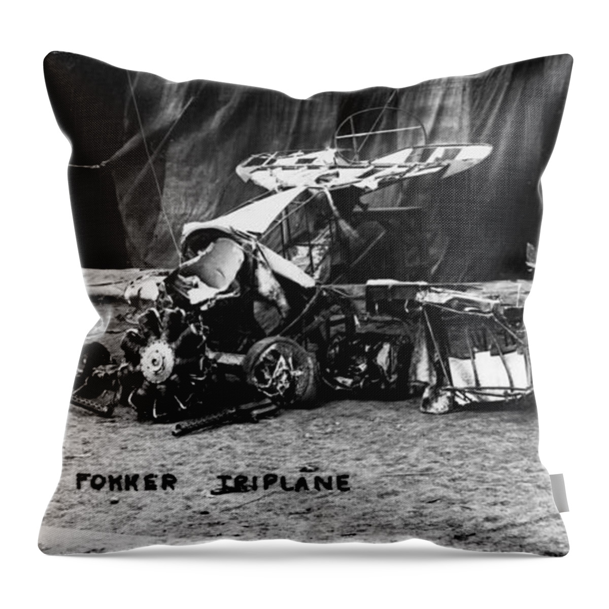 1914 Throw Pillow featuring the photograph Fokker Tri-motor Airplane by Granger