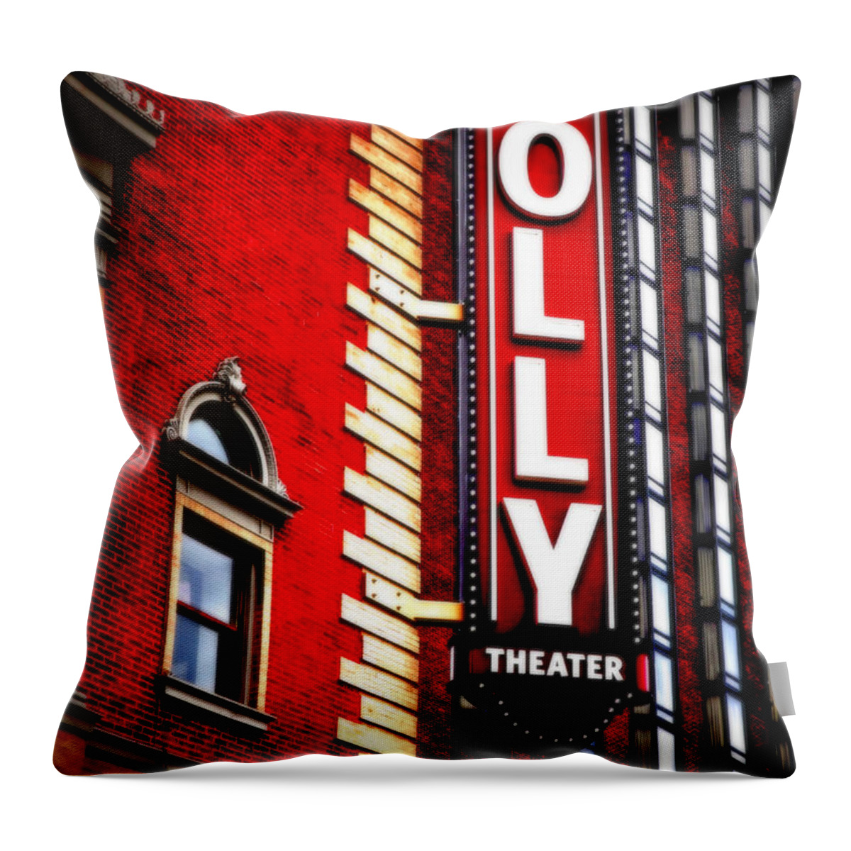 Folly Throw Pillow featuring the photograph Folly Theater by Lynn Sprowl