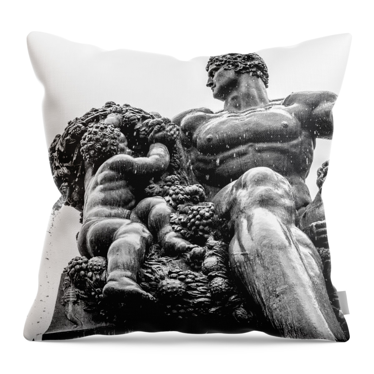 Fontana Throw Pillow featuring the photograph Fontana di Piazza Solferino-1 by Sonny Marcyan