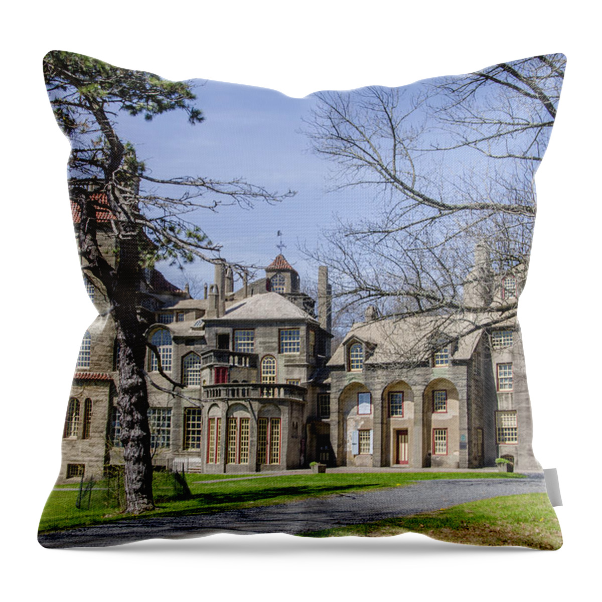 Fonthill Throw Pillow featuring the photograph Fonthill Castle - Doylestown Bucks County Pa by Bill Cannon