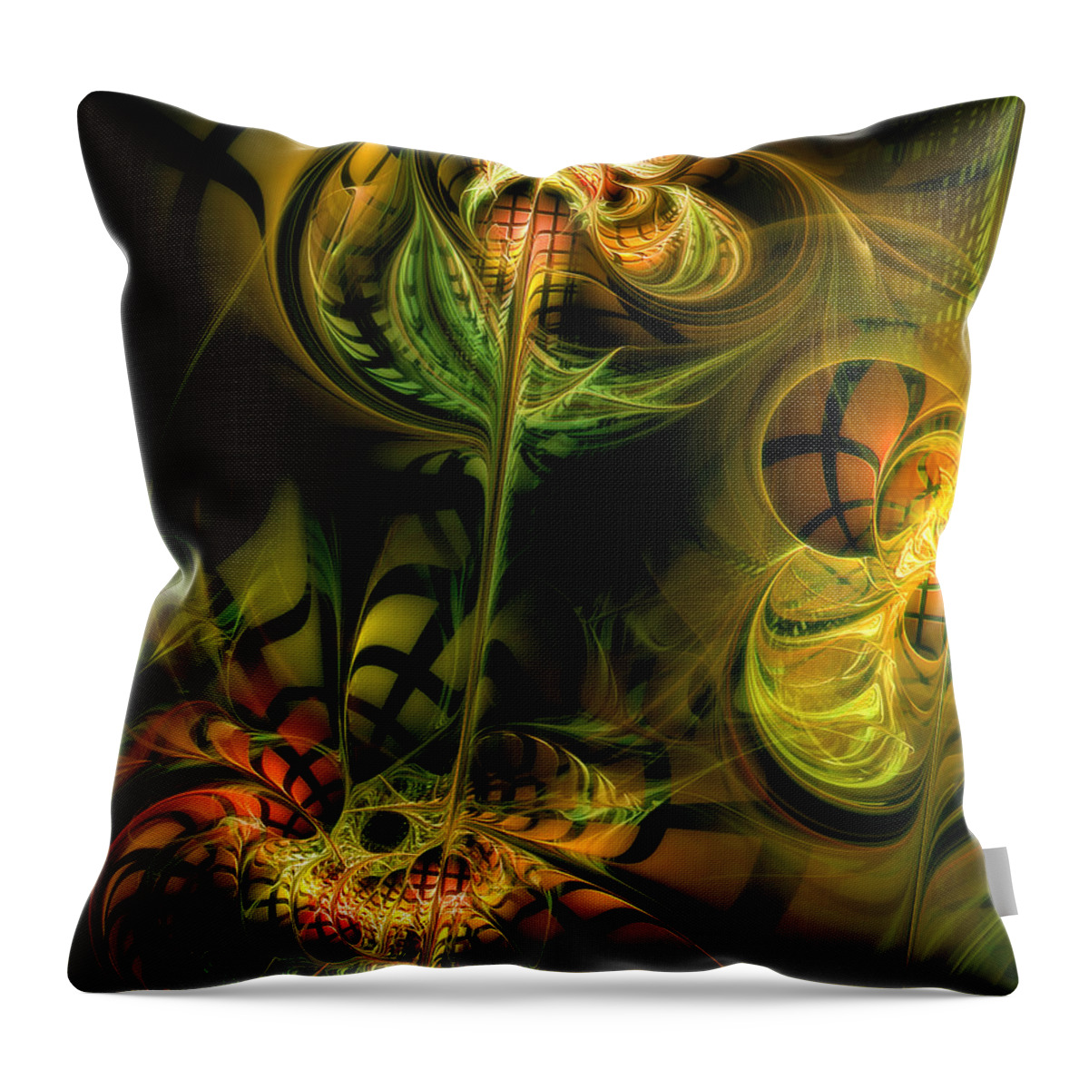 Abstract Throw Pillow featuring the digital art Food for Thought by Casey Kotas