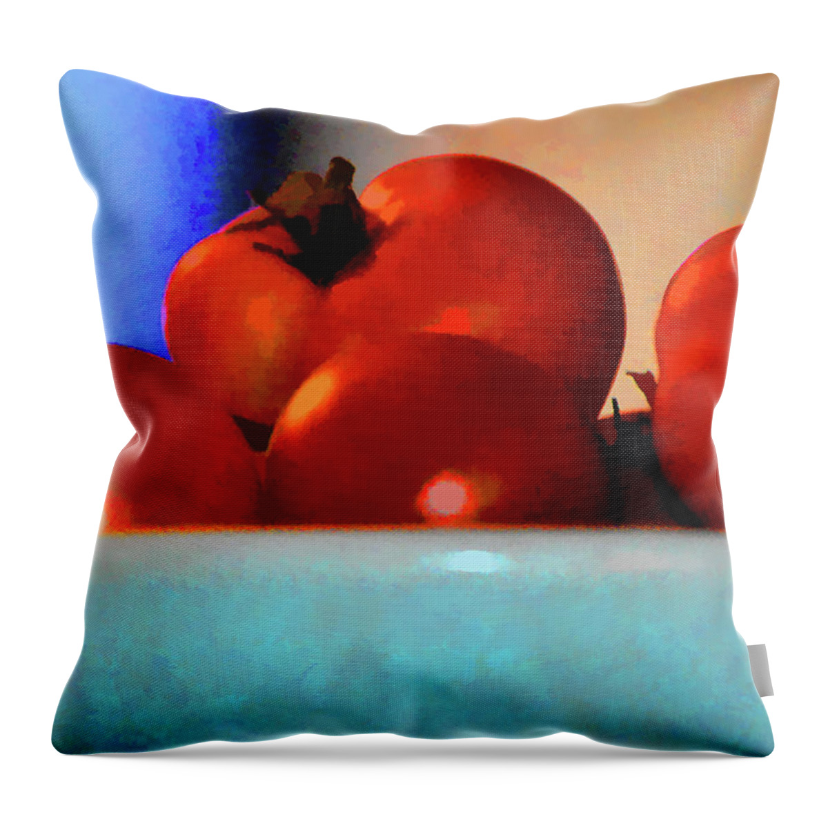 Tomato Throw Pillow featuring the photograph Food Vine Ripe And Ready Tomato Art by Lesa Fine