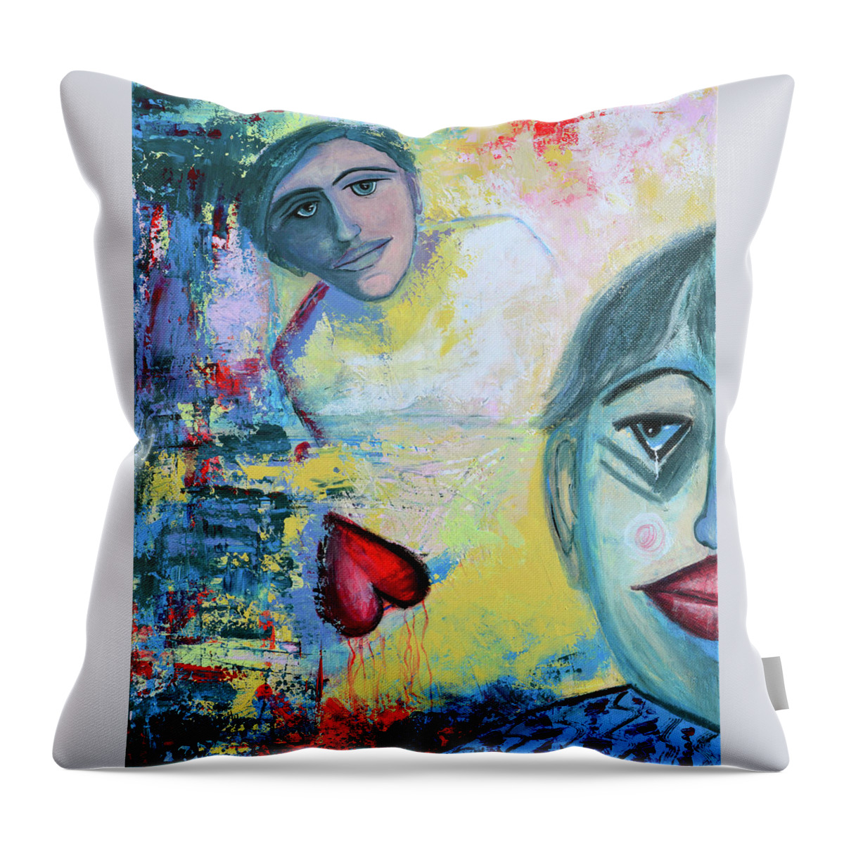 Abstract Throw Pillow featuring the painting Foolish Love by Donna Blackhall