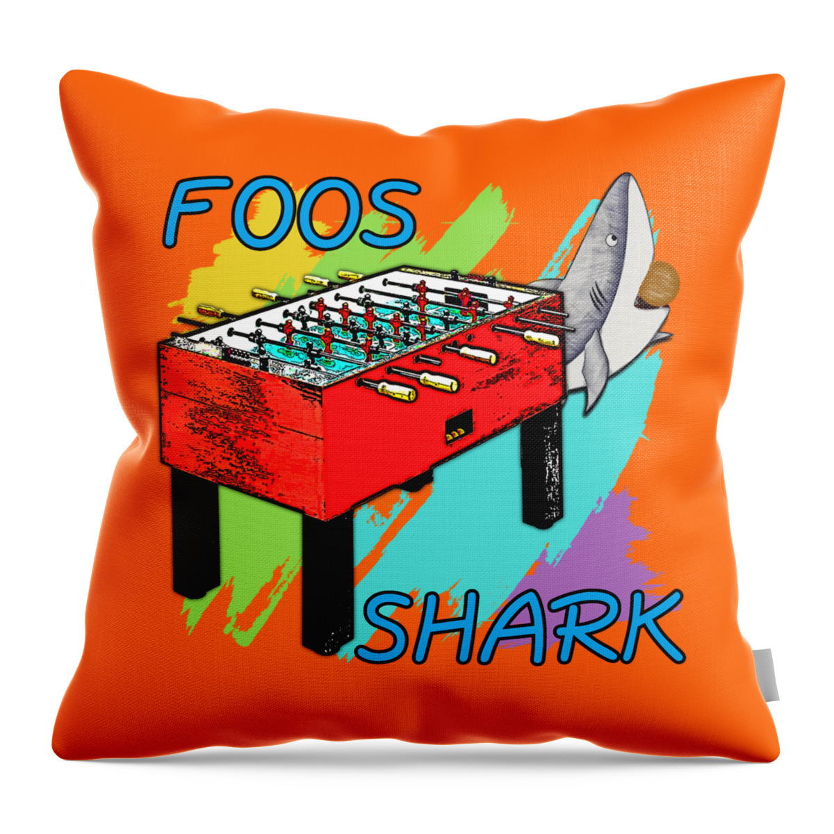 Foos Shark Throw Pillow featuring the digital art Foos Shark by David G Paul