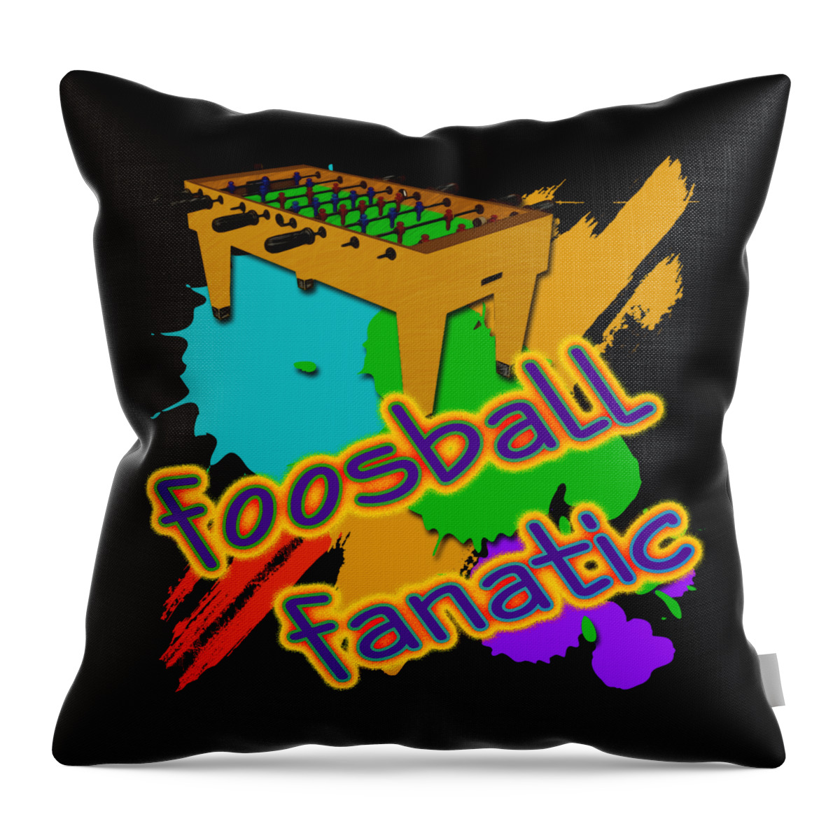 Foosball Fanatic Throw Pillow featuring the digital art Foosball Fanatic by David G Paul