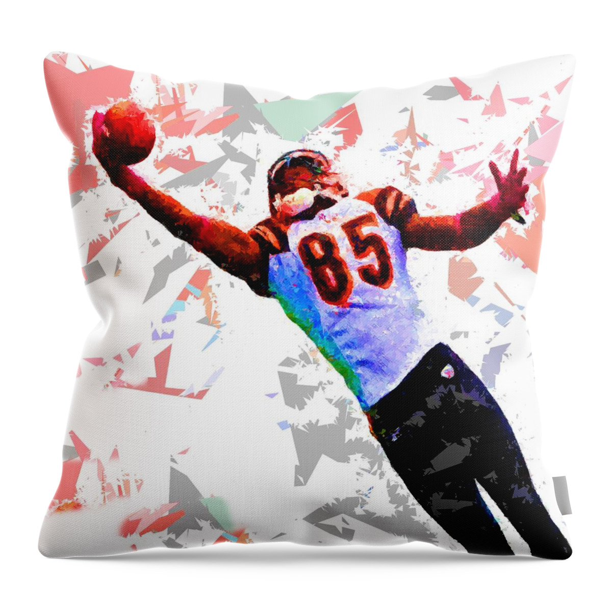 Football Throw Pillow featuring the painting Football 114 by Movie Poster Prints