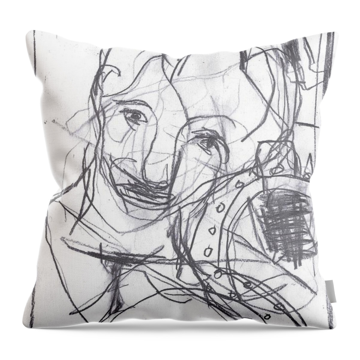 Sketch Throw Pillow featuring the drawing For b story 4 1 by Edgeworth Johnstone