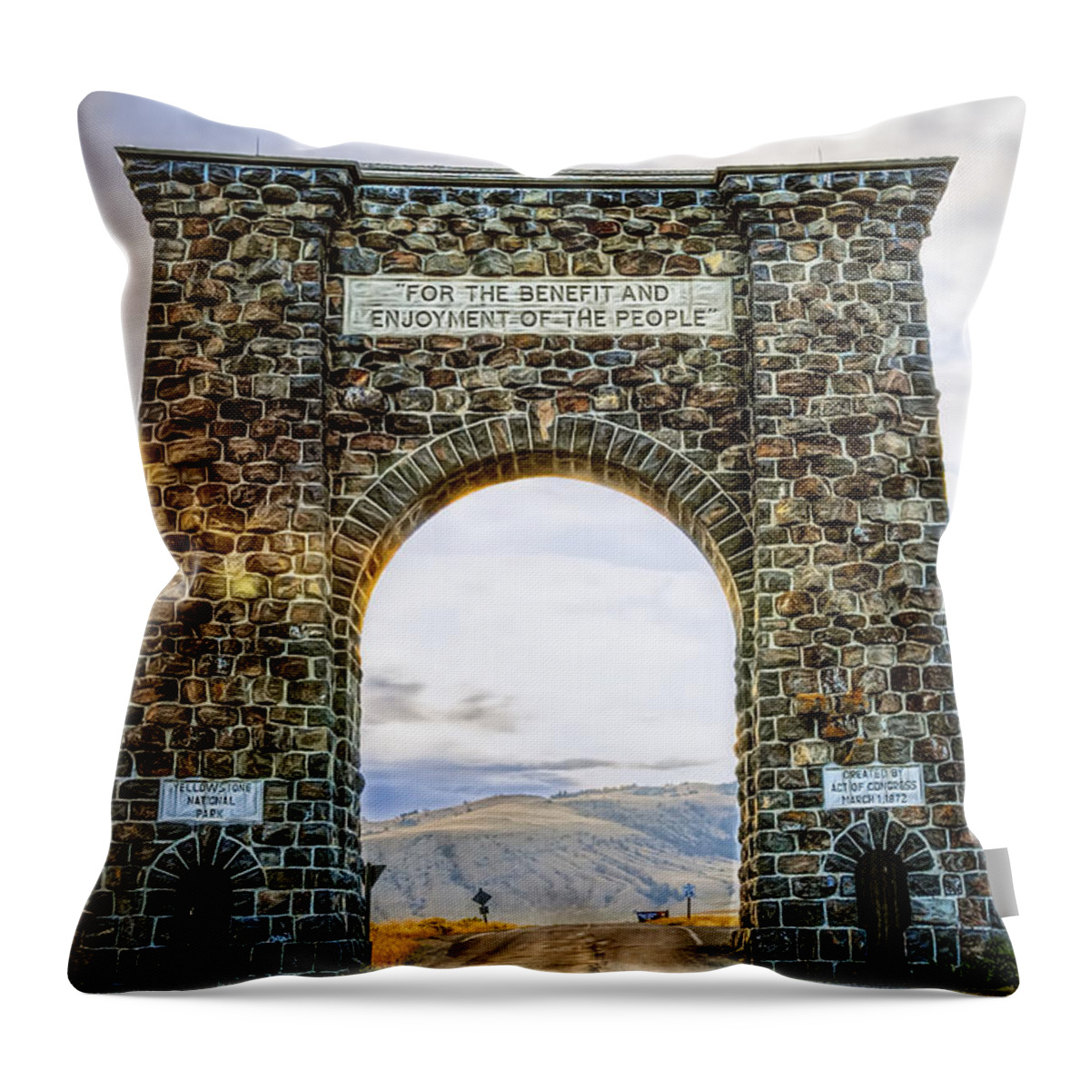 America Throw Pillow featuring the photograph For the Benefit and Enjoyment of the People by Maria Coulson