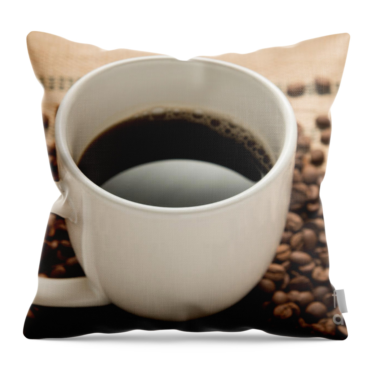 Coffee Throw Pillow featuring the photograph For the Love of Coffee by Ana V Ramirez