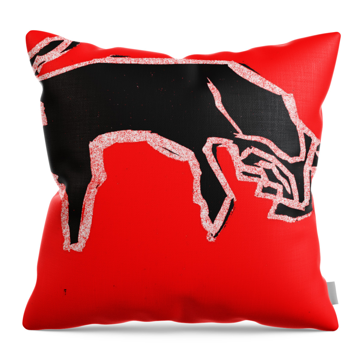 Dog Throw Pillow featuring the digital art Foraging dog by Edgeworth Johnstone