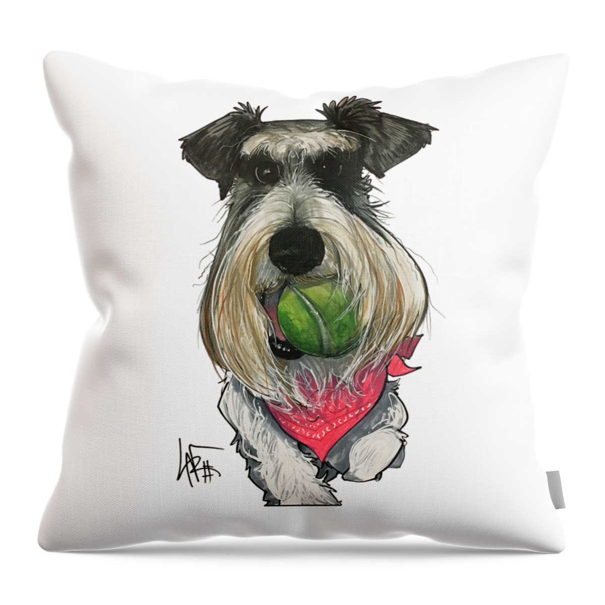 Pet Portrait Throw Pillow featuring the drawing Ford 3235 Miley by John LaFree