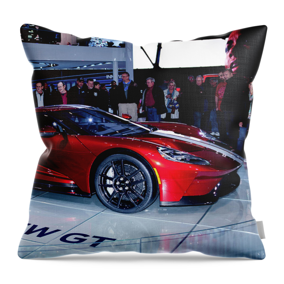 2017 Naias Throw Pillow featuring the photograph Ford GT - Side View by Rich S