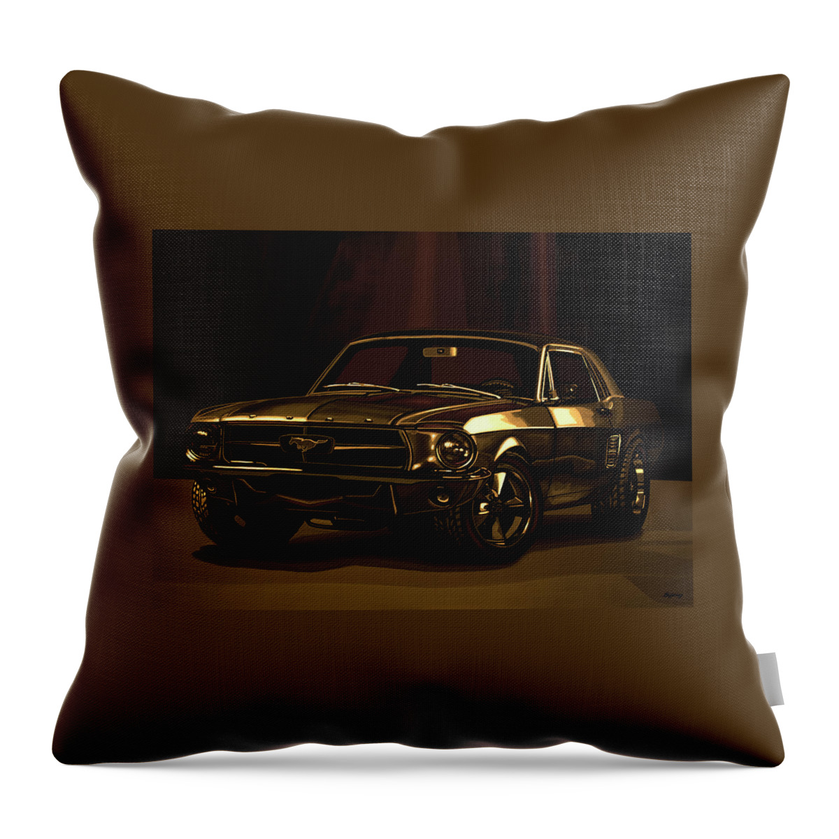 Ford Mustang Throw Pillow featuring the mixed media Ford Mustang 1967 Mixed Media by Paul Meijering