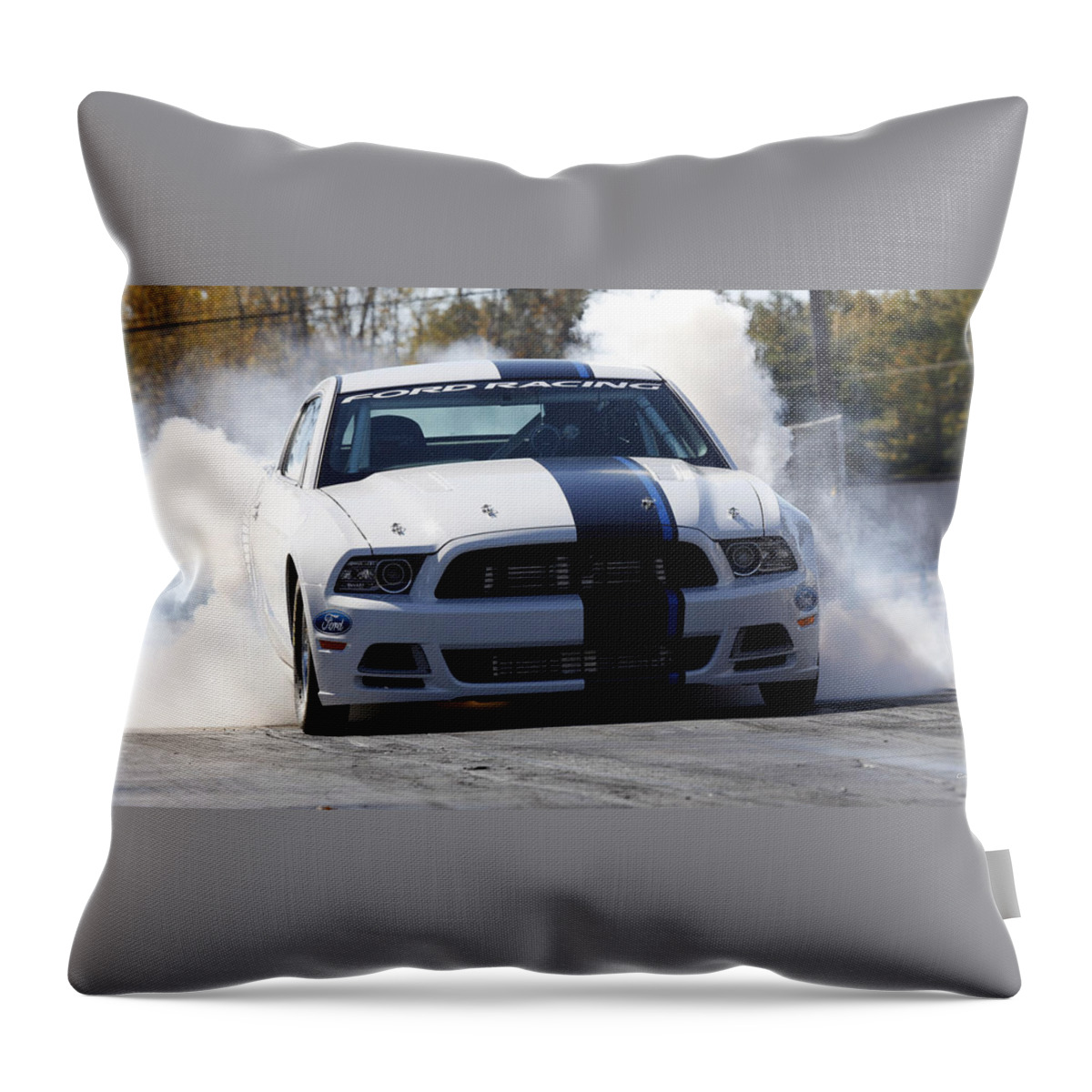 Ford Mustang Cobra Jet Twin-turbo Throw Pillow featuring the photograph Ford Mustang Cobra Jet Twin-turbo by Jackie Russo