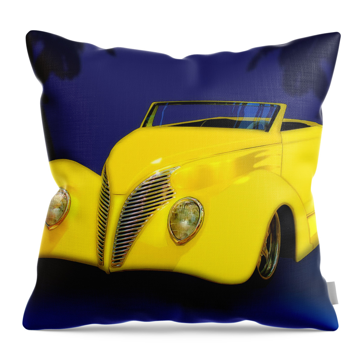 Ford Throw Pillow featuring the photograph Ford Roadster 1937 in the Palms by Chas Sinklier
