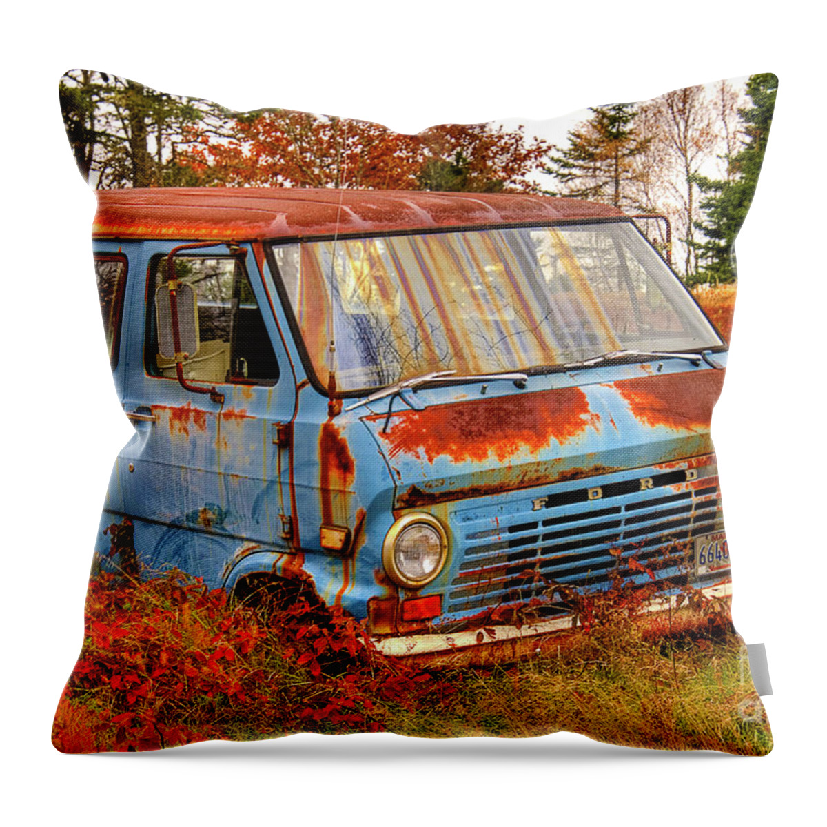 Ford Throw Pillow featuring the photograph Ford Van by Alana Ranney