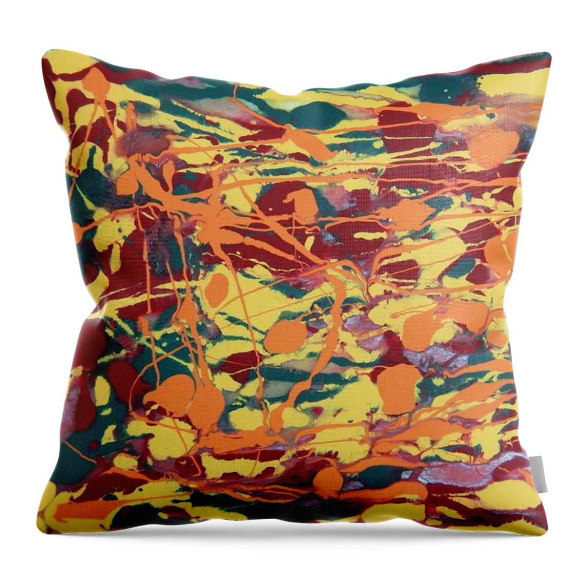 Abstract Throw Pillow featuring the painting Forest Dance by Corinne Elizabeth Cowherd