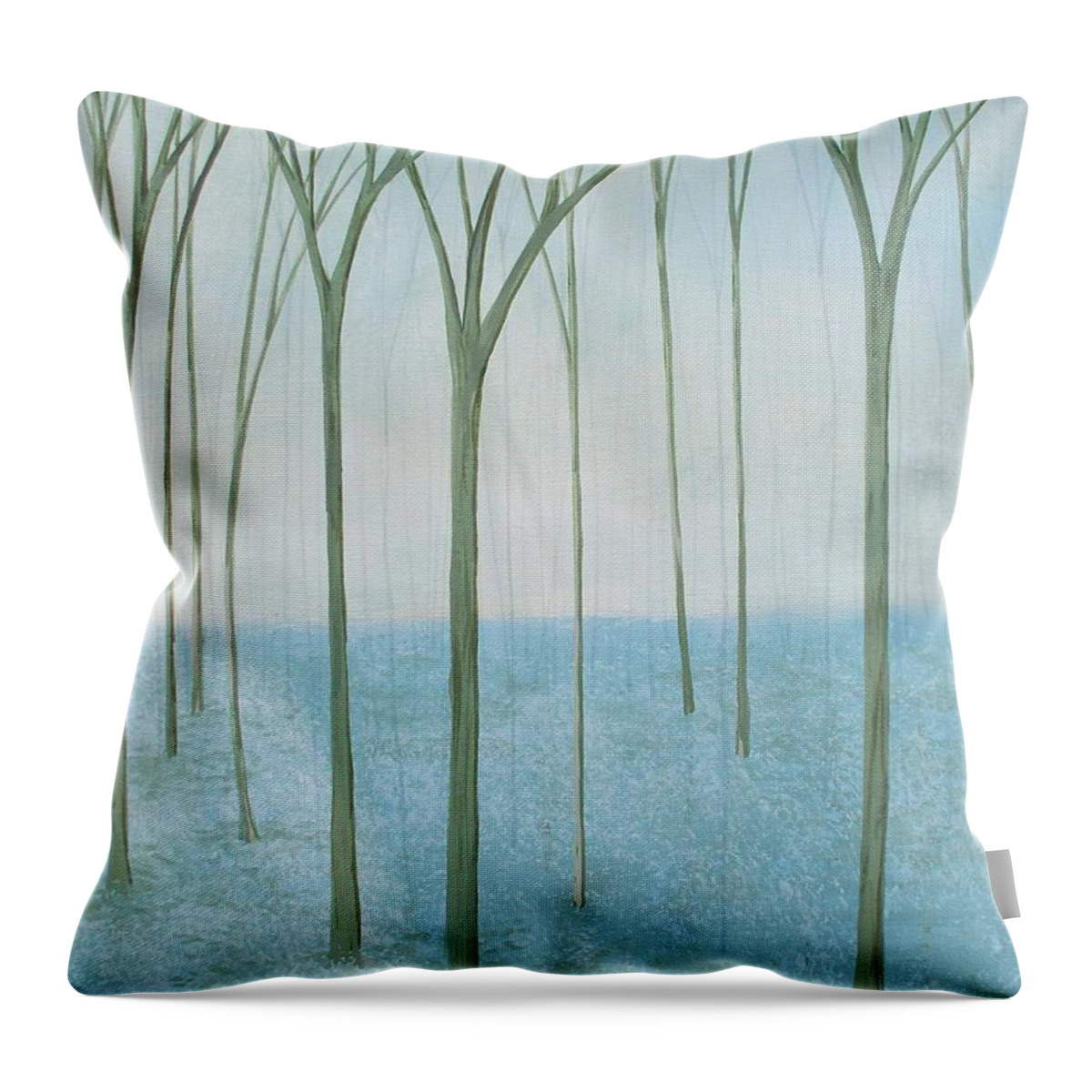 Abstract Throw Pillow featuring the painting Forest Delight II by Herb Dickinson
