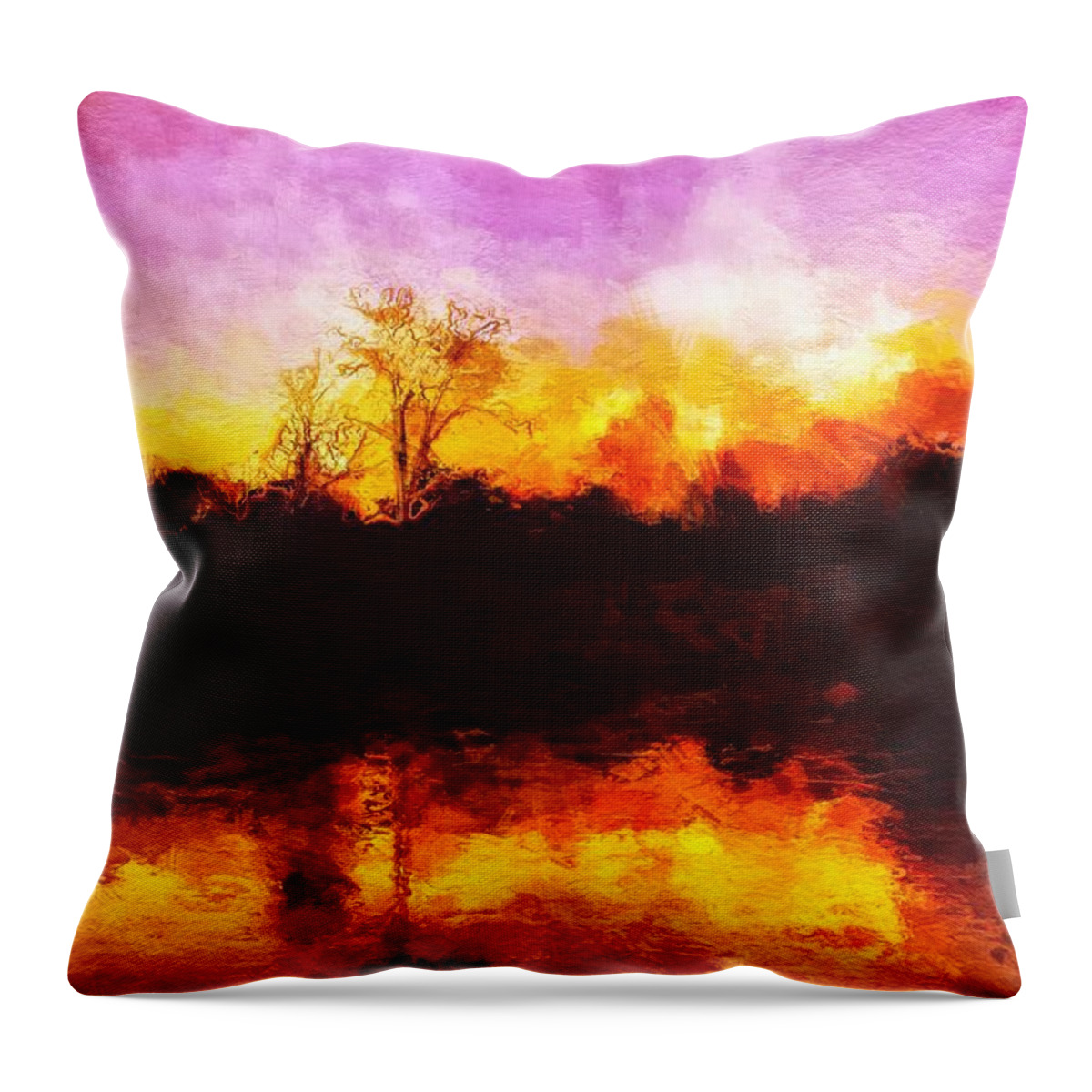 forest Fire Throw Pillow featuring the painting Forest Fire by Mark Taylor