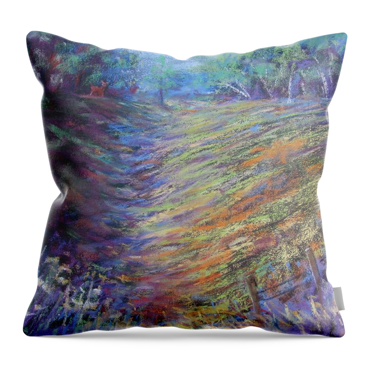 Forest Throw Pillow featuring the painting Forest Friend by Terri Einer