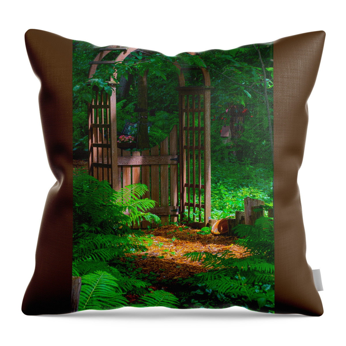 Forest Throw Pillow featuring the photograph Forest Gateway by Lynn Hansen