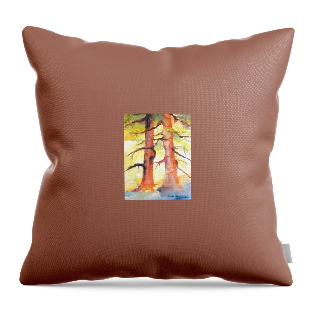 Forest Partners Throw Pillow featuring the painting Forest Partners by Caroline Patrick