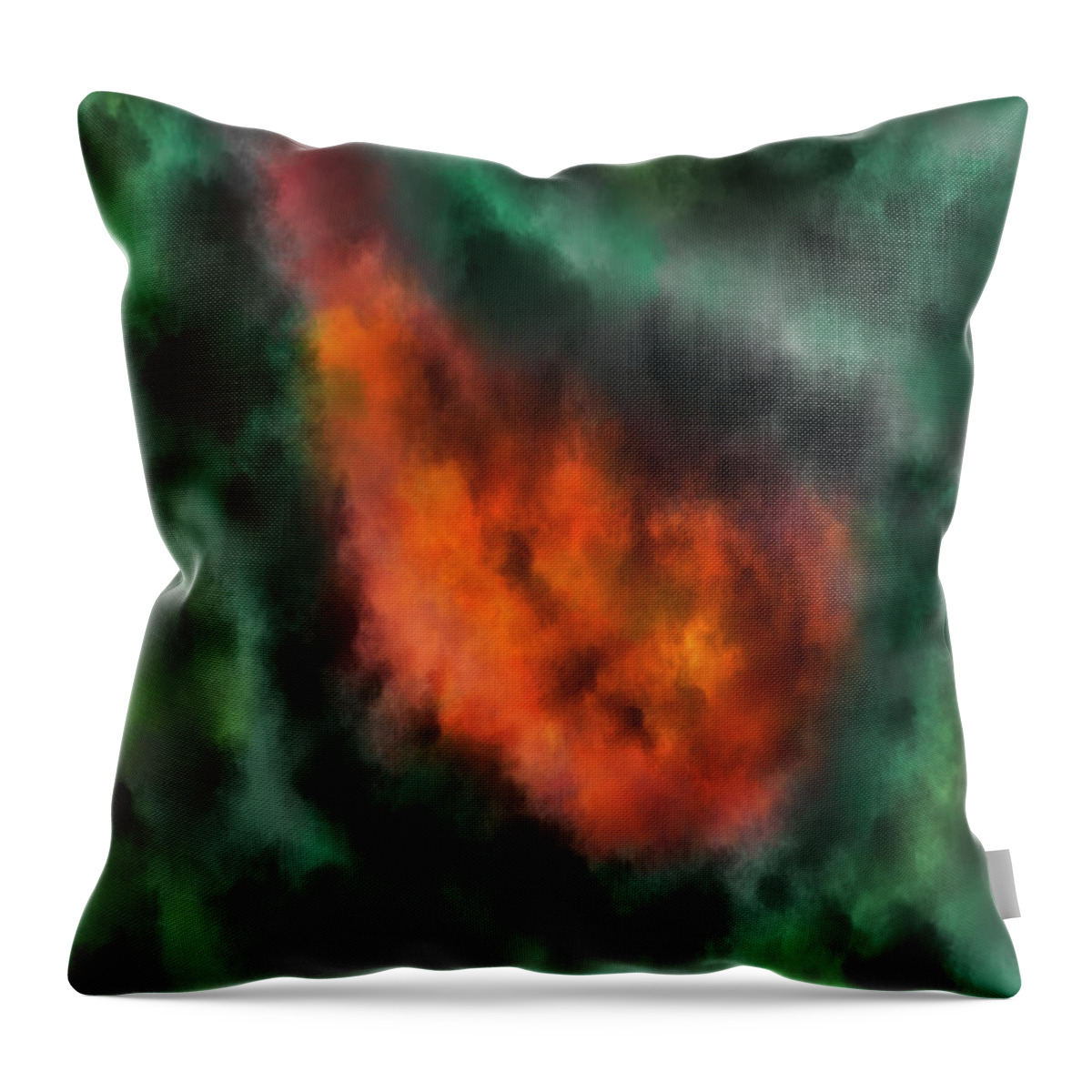 Forest Throw Pillow featuring the digital art Forest under fire by Piotr Dulski