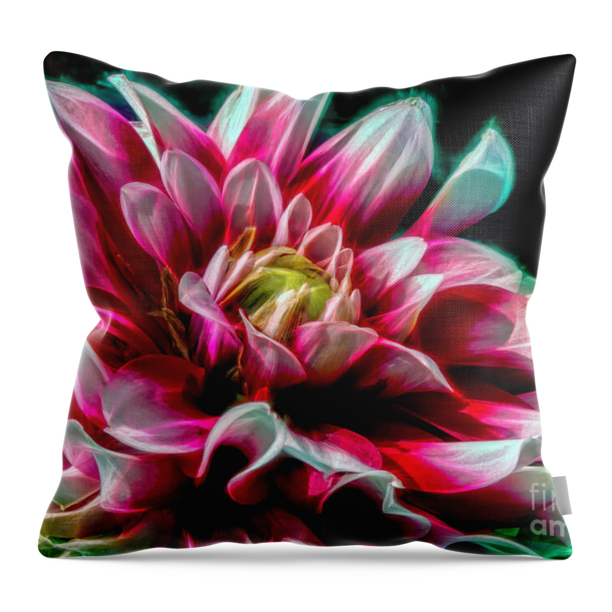 Flower Throw Pillow featuring the digital art Forever Endeavor by Jean OKeeffe Macro Abundance Art