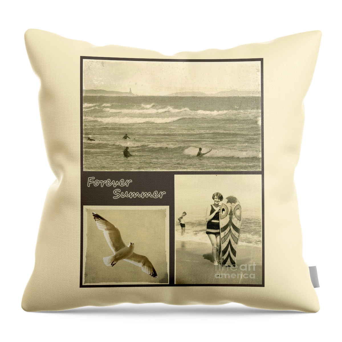 Beach Throw Pillow featuring the photograph Forever Summer 3 by Linda Lees