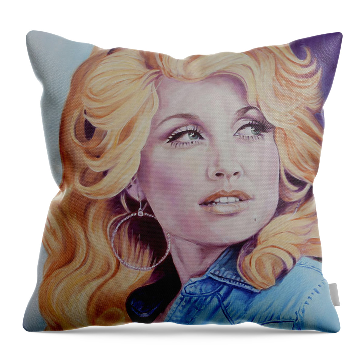 Dolly Parton Throw Pillow featuring the painting Forever Young - Dolly Parton by Maria Modopoulos