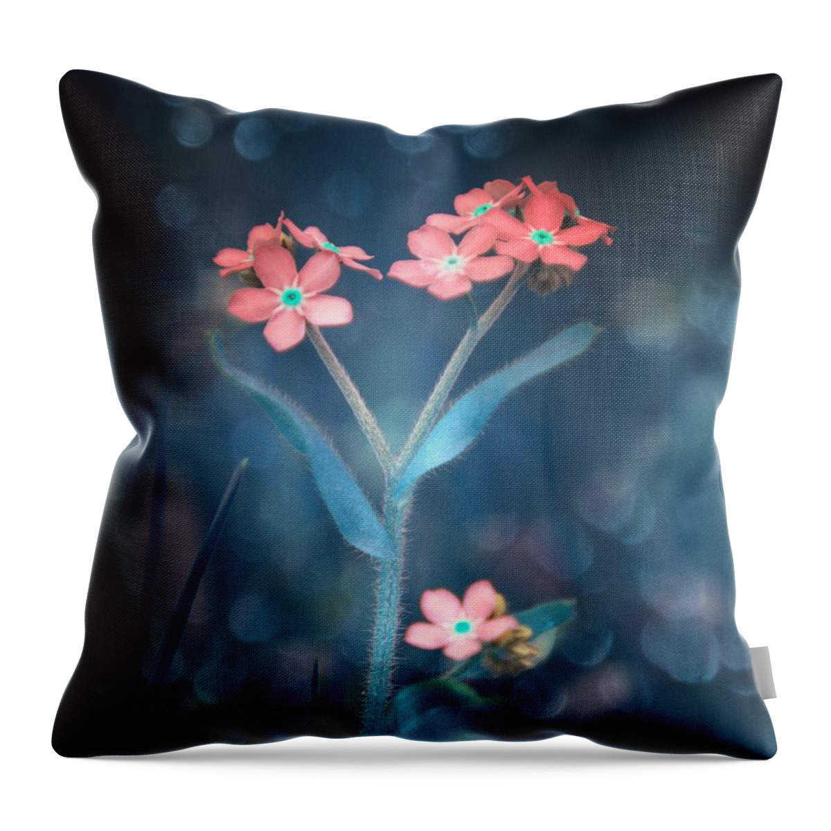 Art Throw Pillow featuring the photograph Forget Me Not I by Joan Han