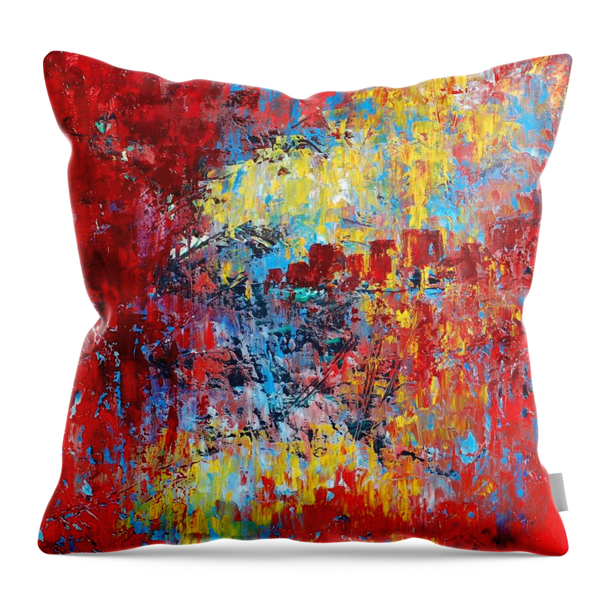 Abstract Throw Pillow featuring the painting Forgotten by Emily Page